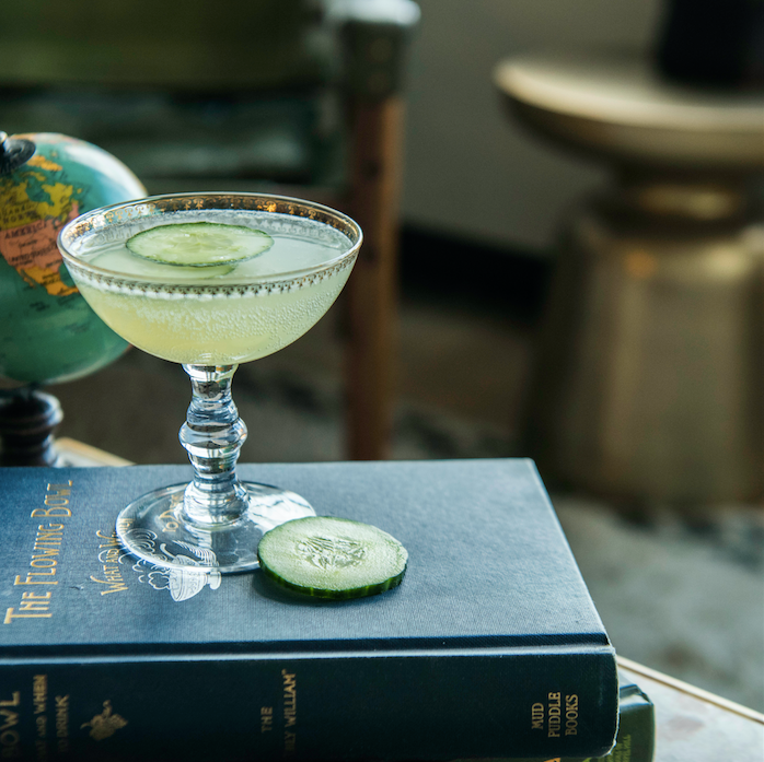Curious Cocktail :: Booze-free Cucumber Basil Gimlet